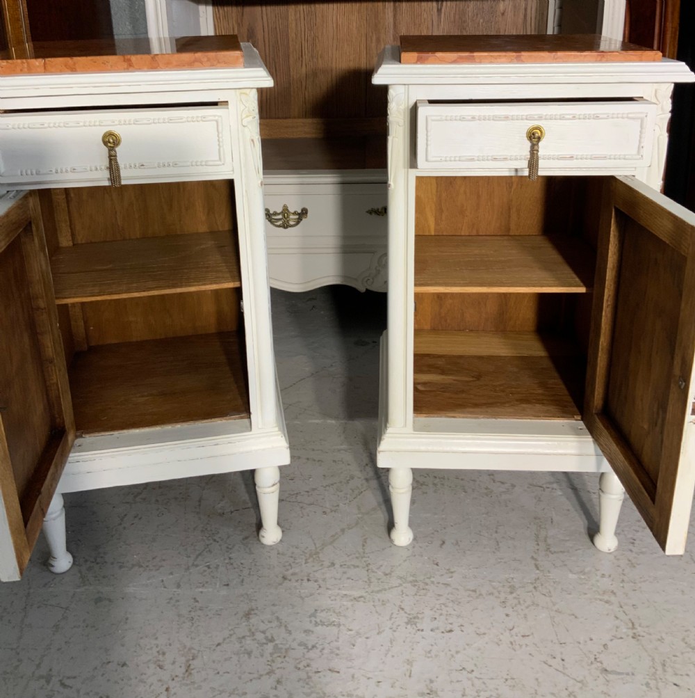 PAIR OF FRENCH PAINTED BEDSIDE CABINETS  View VIII