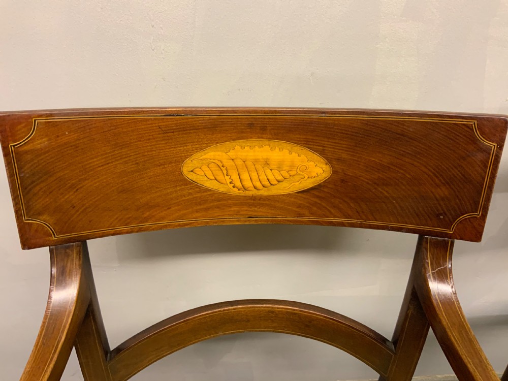 SET OF 16 GEORGIAN MAHOGANY DINING CHAIRS WITH SHELL INLAYS  View XIII