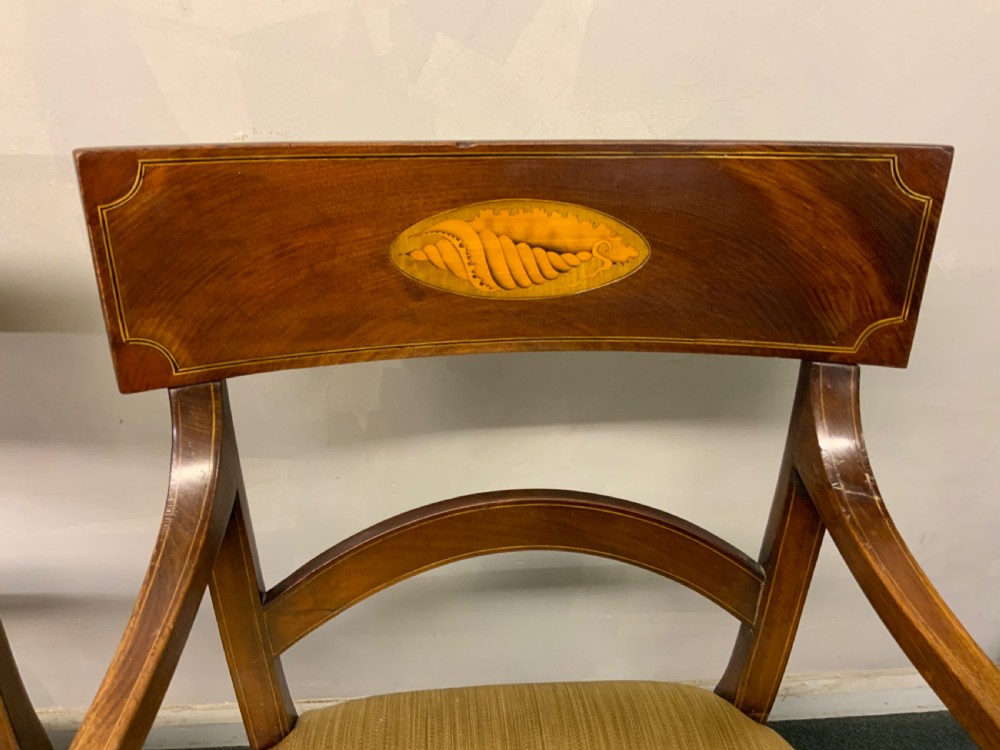 SET OF 16 GEORGIAN MAHOGANY DINING CHAIRS WITH SHELL INLAYS  View XIV