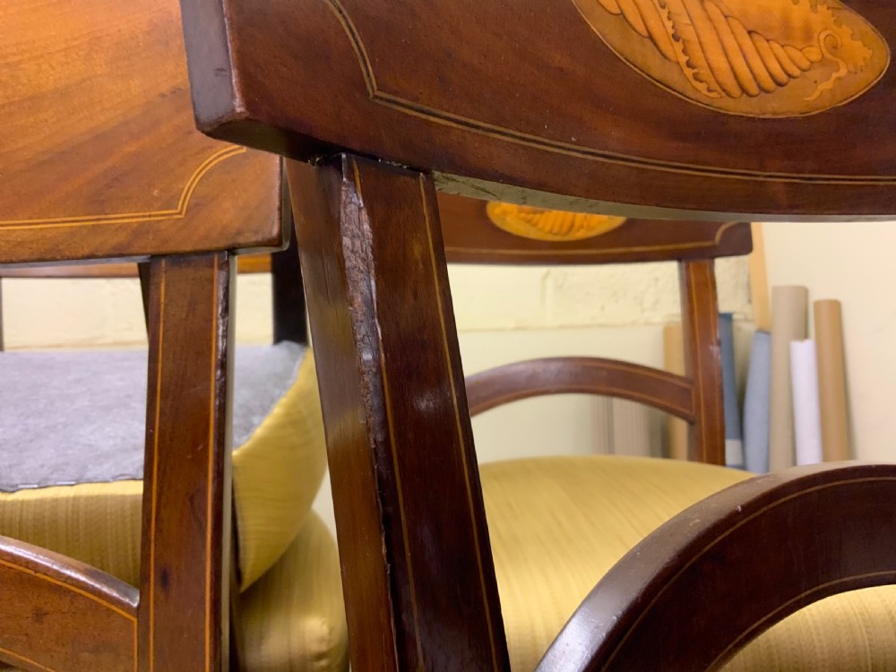 SET OF 16 GEORGIAN MAHOGANY DINING CHAIRS WITH SHELL INLAYS  View XXII