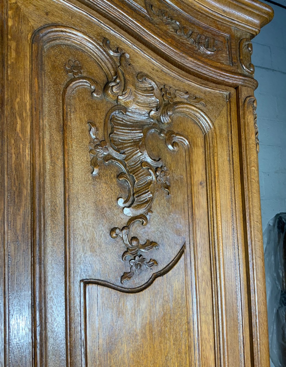 CARVED OAK FRENCH TRIPLE ARMOIRE  View VI