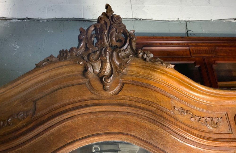CARVED OAK FRENCH TRIPLE ARMOIRE  View VII