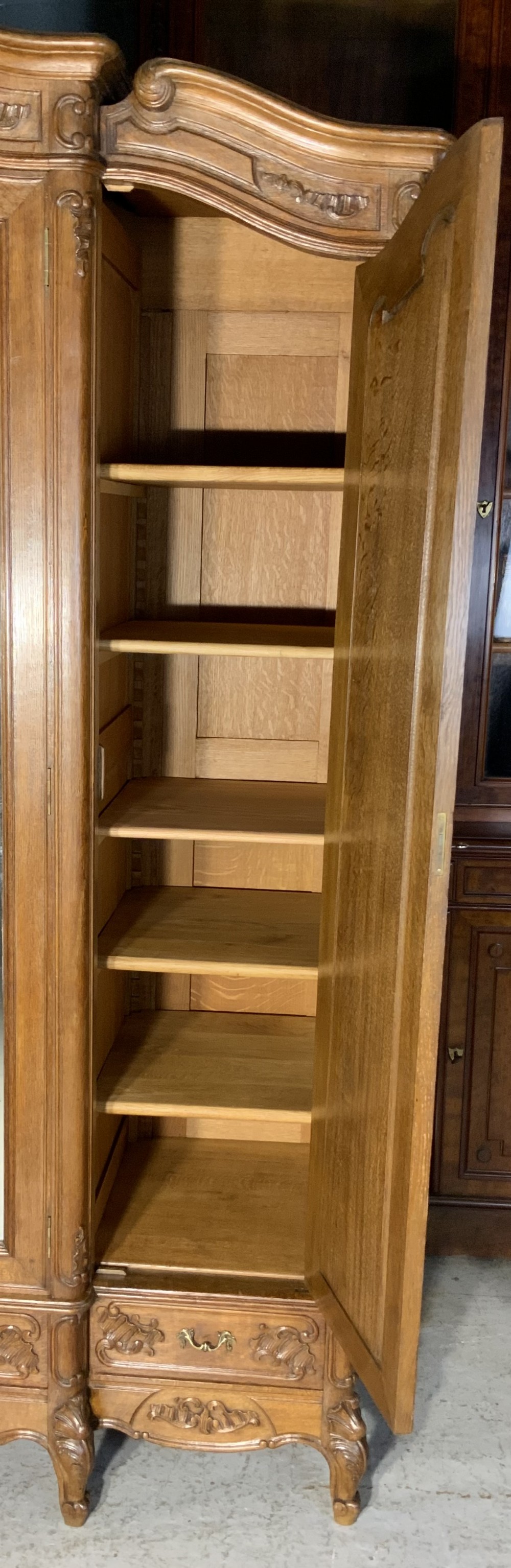 CARVED OAK FRENCH TRIPLE ARMOIRE  View XIV