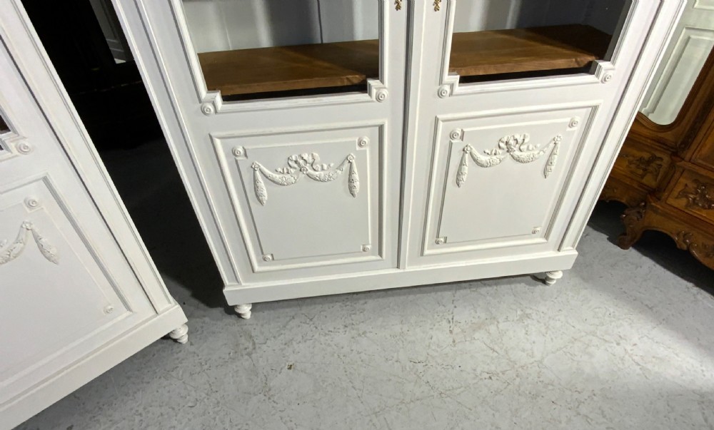 MATCHING PAIR OF PAINTED FRENCH BOOKCASES View X