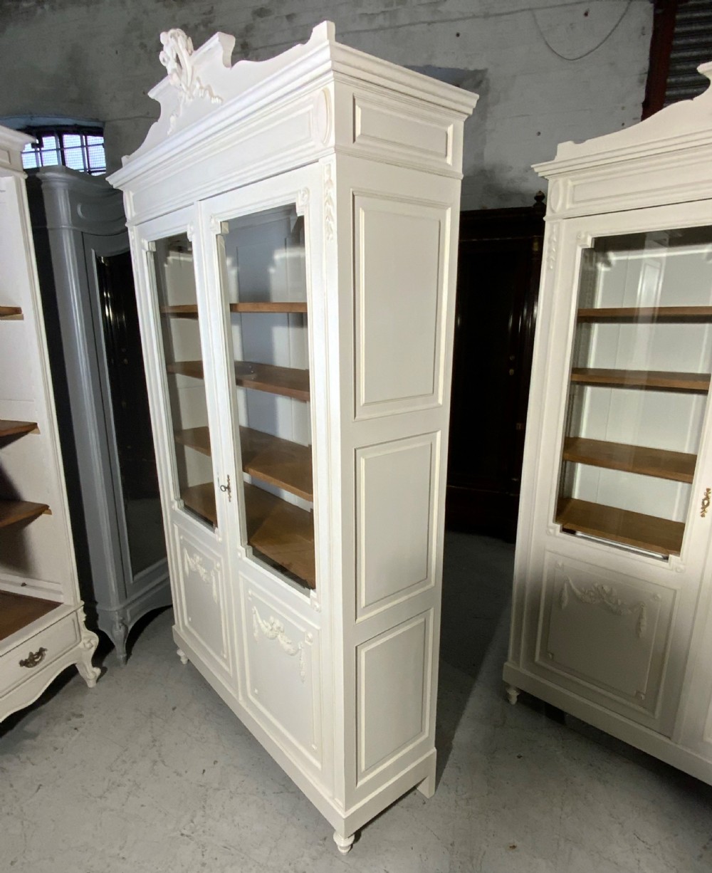MATCHING PAIR OF PAINTED FRENCH BOOKCASES View XIV