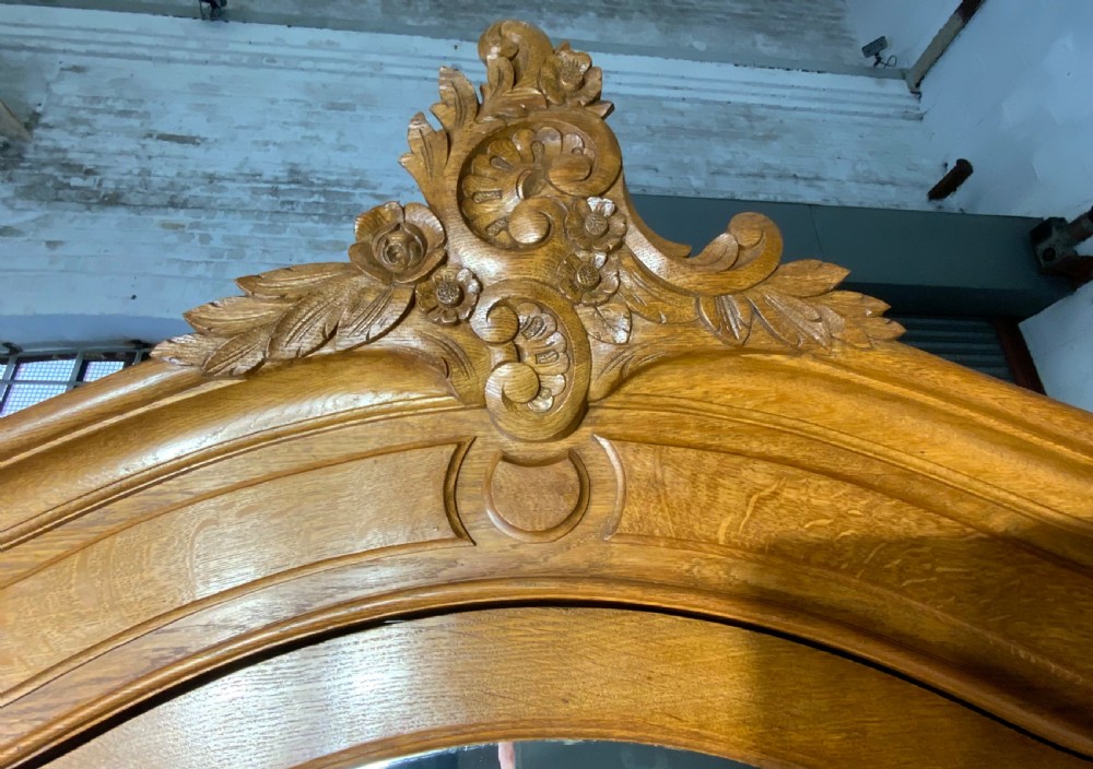 CARVED OAK FRENCH SINGLE ARMOIRE  View III