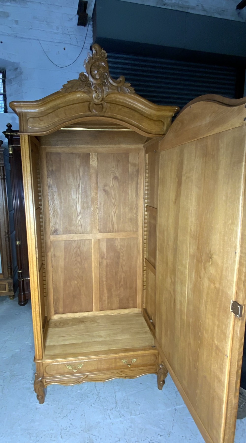 CARVED OAK FRENCH SINGLE ARMOIRE  View IV