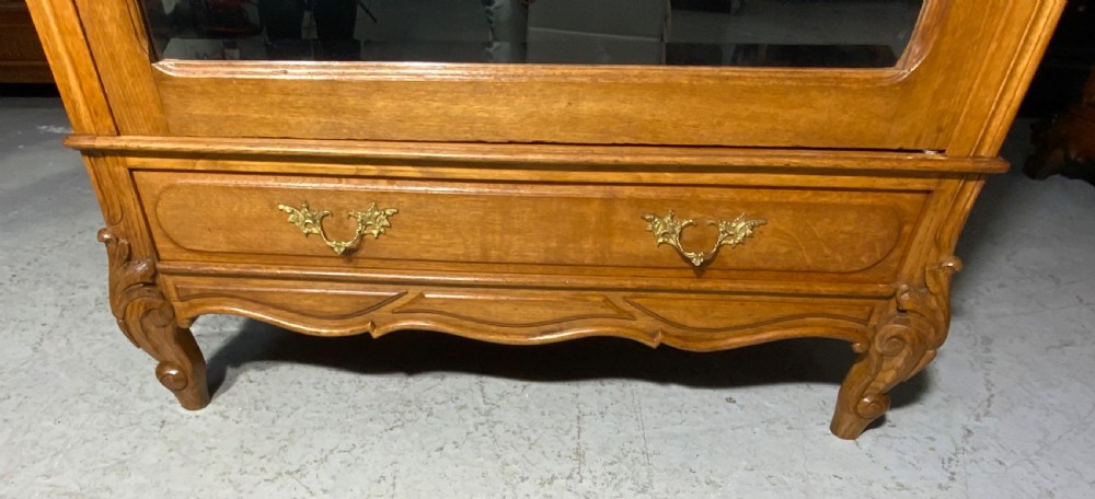 CARVED OAK FRENCH SINGLE ARMOIRE  View V