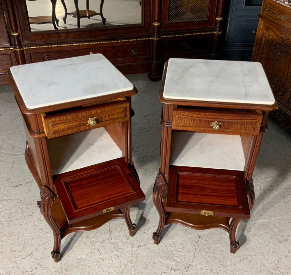 PAIR OF FRENCH MAHOGANY BEDSIDE CABINETS  View III