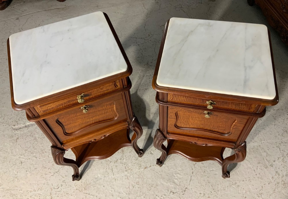 PAIR OF FRENCH MAHOGANY BEDSIDE CABINETS  View VII