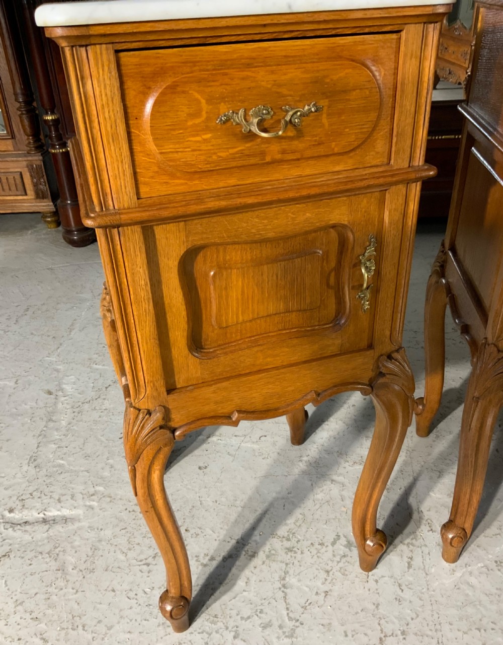 PAIR OF FRENCH OAK BEDSIDE CABINETS  View II