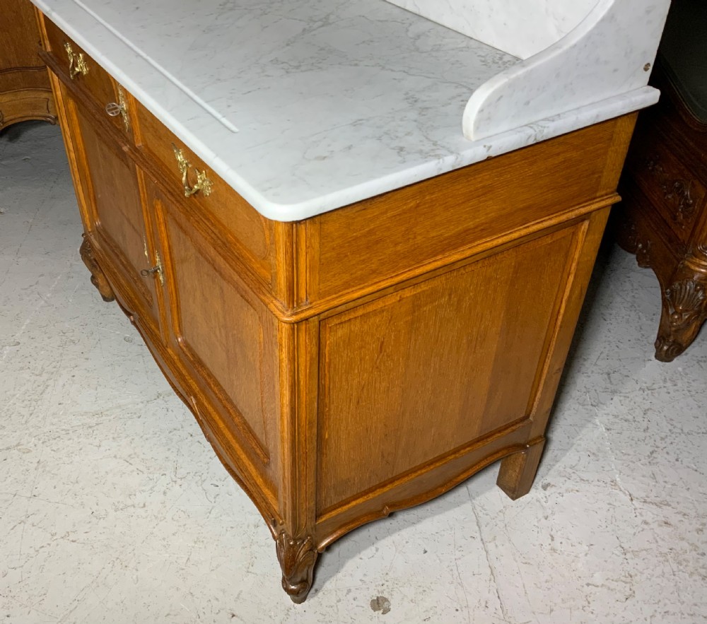 CARVED OAK FRENCH WASHSTAND DRESSING TABLE View IX