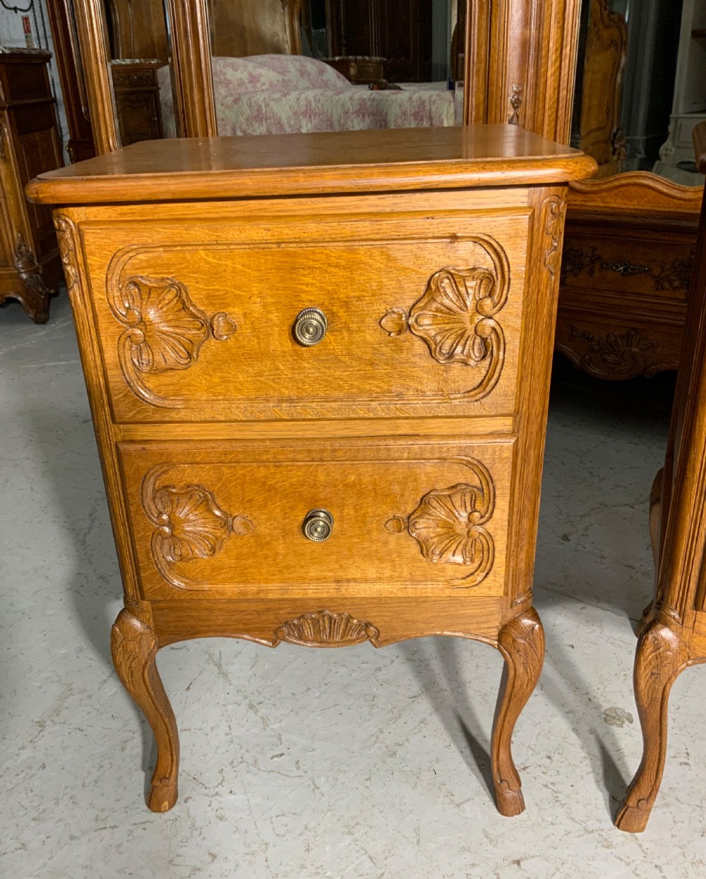 PAIR OF FRENCH OAK BEDSIDE CABINETS  View V