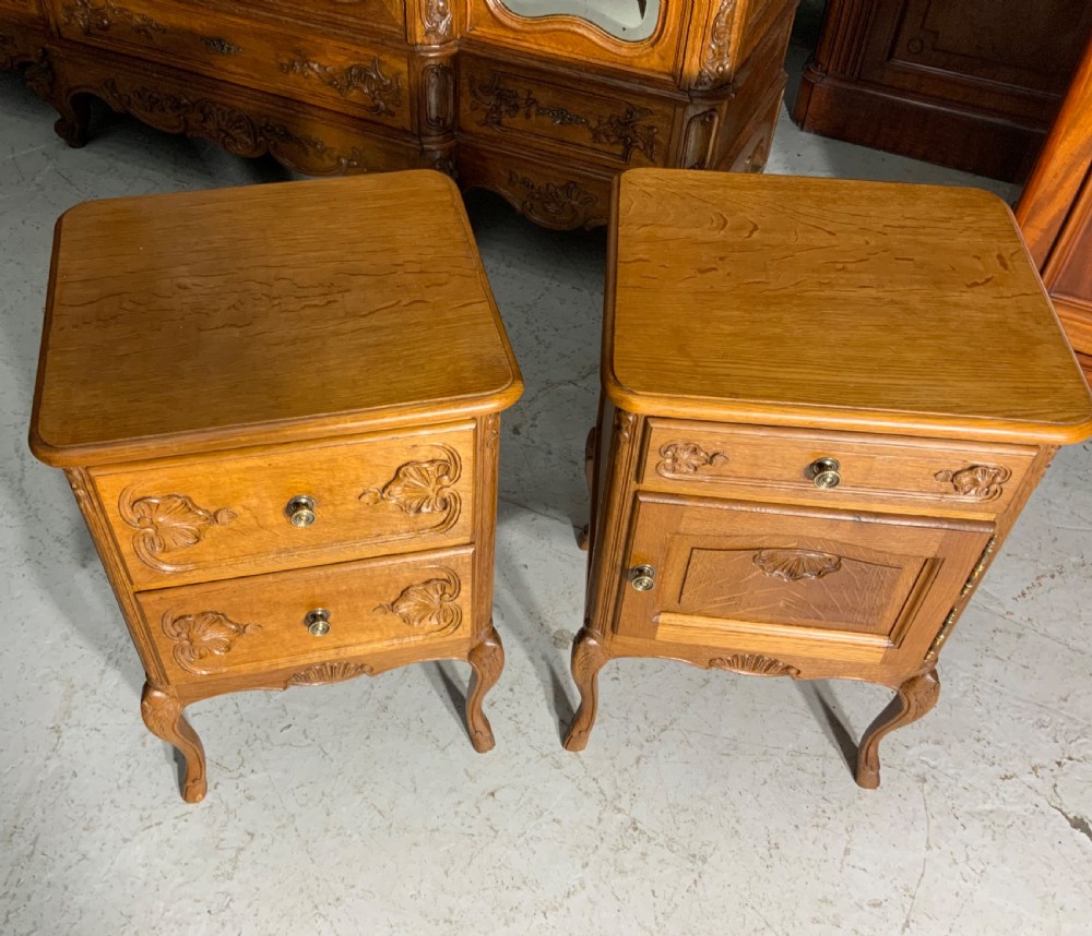 PAIR OF FRENCH OAK BEDSIDE CABINETS  View VI