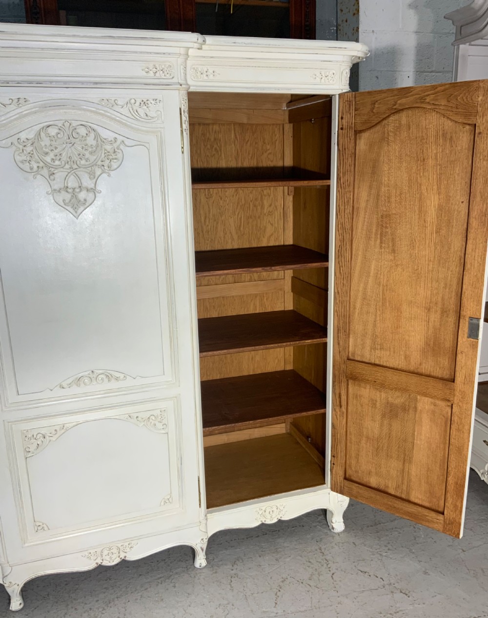 PAINTED OAK FRENCH TRIPLE ARMOIRE  View IX