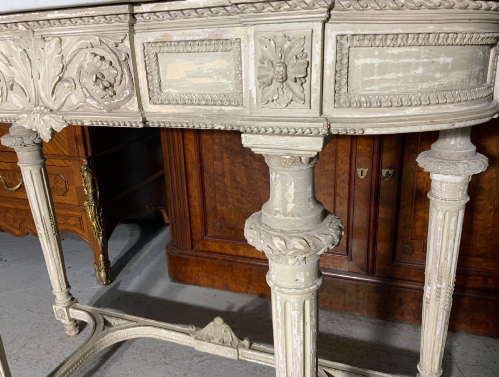 19th CENTURY FRENCH MARBLE TOPPED CONSOLE IN ORIGINAL PAINT  View II