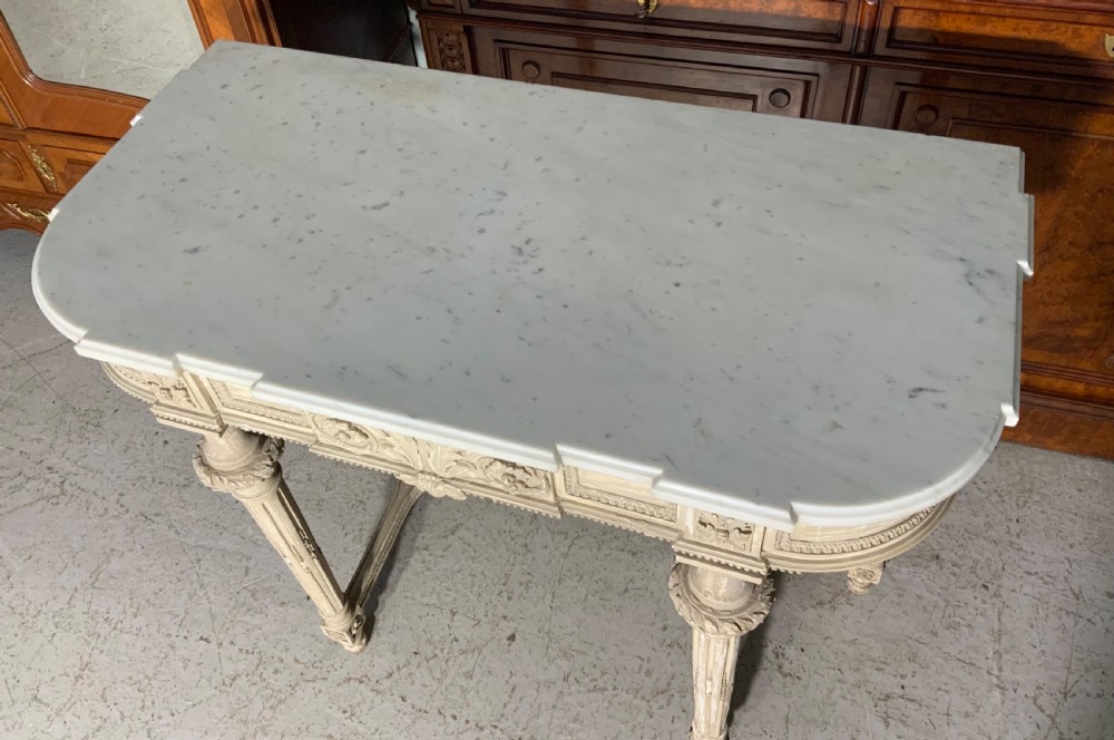 19th CENTURY FRENCH MARBLE TOPPED CONSOLE IN ORIGINAL PAINT  View III