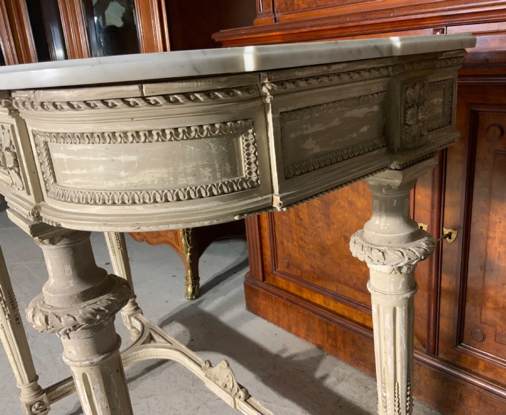 19th CENTURY FRENCH MARBLE TOPPED CONSOLE IN ORIGINAL PAINT  View IV
