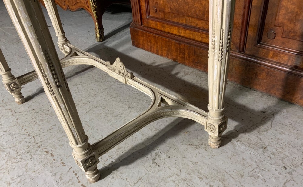 19th CENTURY FRENCH MARBLE TOPPED CONSOLE IN ORIGINAL PAINT  View VI