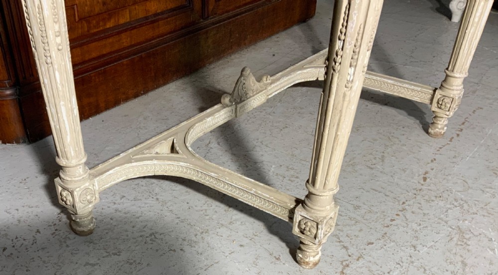 19th CENTURY FRENCH MARBLE TOPPED CONSOLE IN ORIGINAL PAINT  View VIII