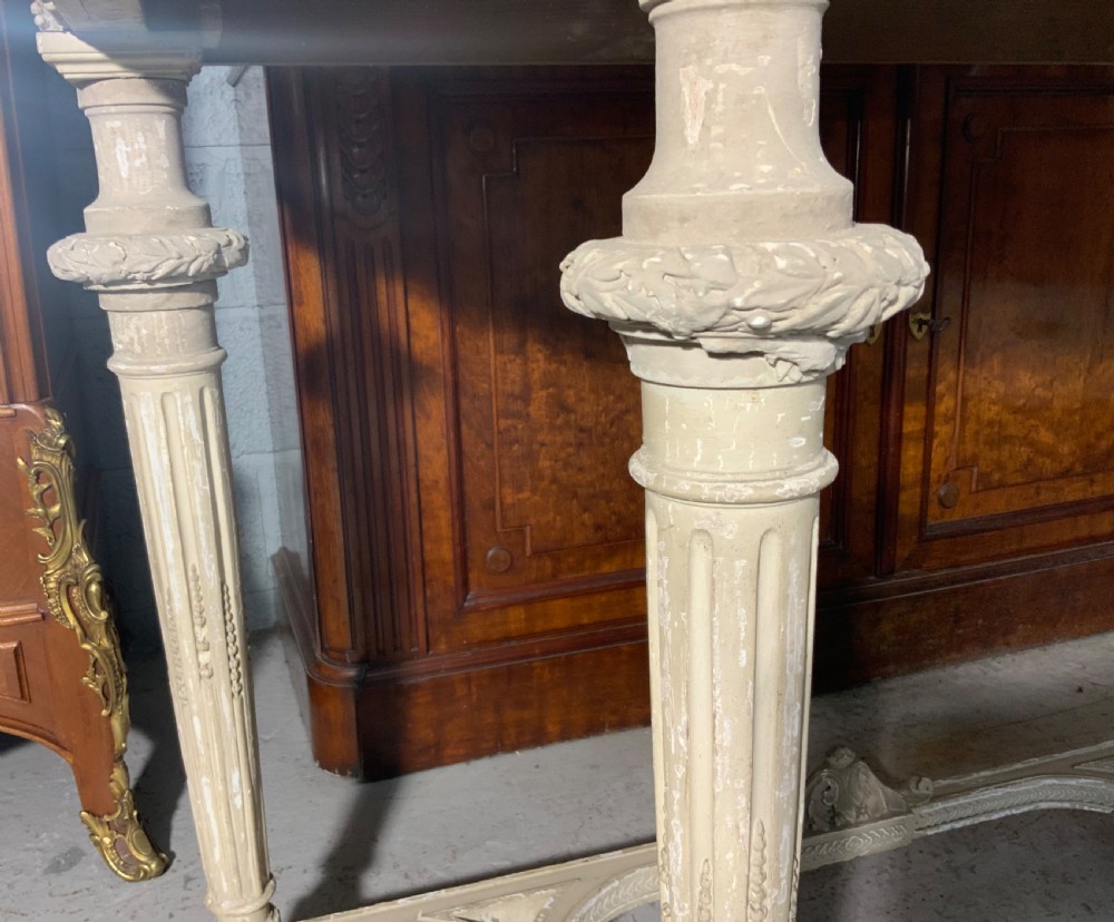 19th CENTURY FRENCH MARBLE TOPPED CONSOLE IN ORIGINAL PAINT  View IX