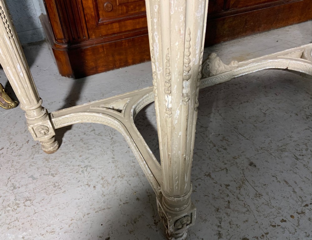 19th CENTURY FRENCH MARBLE TOPPED CONSOLE IN ORIGINAL PAINT  View XI