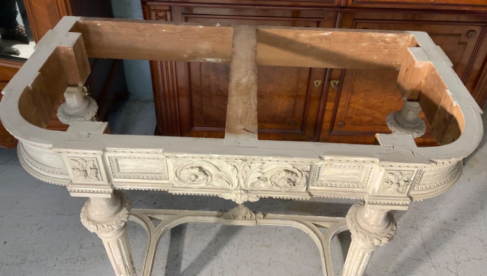 19th CENTURY FRENCH MARBLE TOPPED CONSOLE IN ORIGINAL PAINT  View XIV