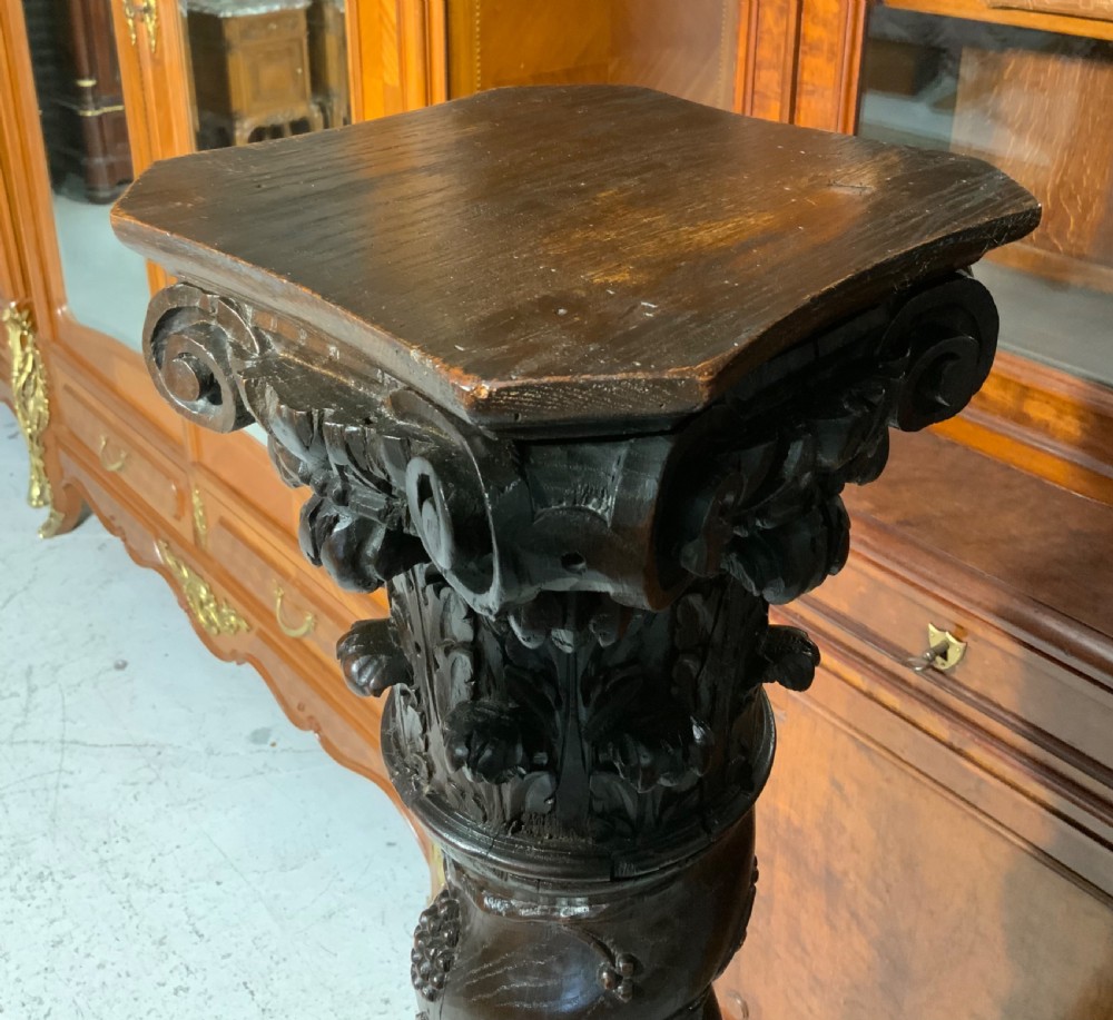 LARGE CARVED OAK BAROQUE COLUMN  View XIV