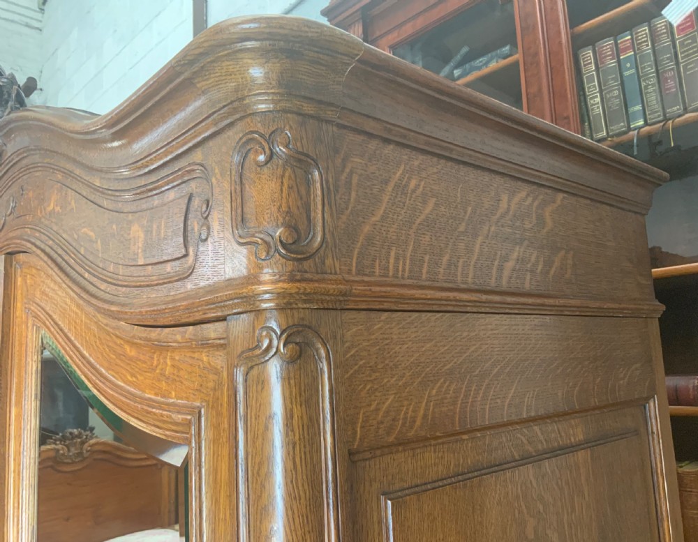 LARGE CARVED OAK FRENCH ARMOIRE  View IV
