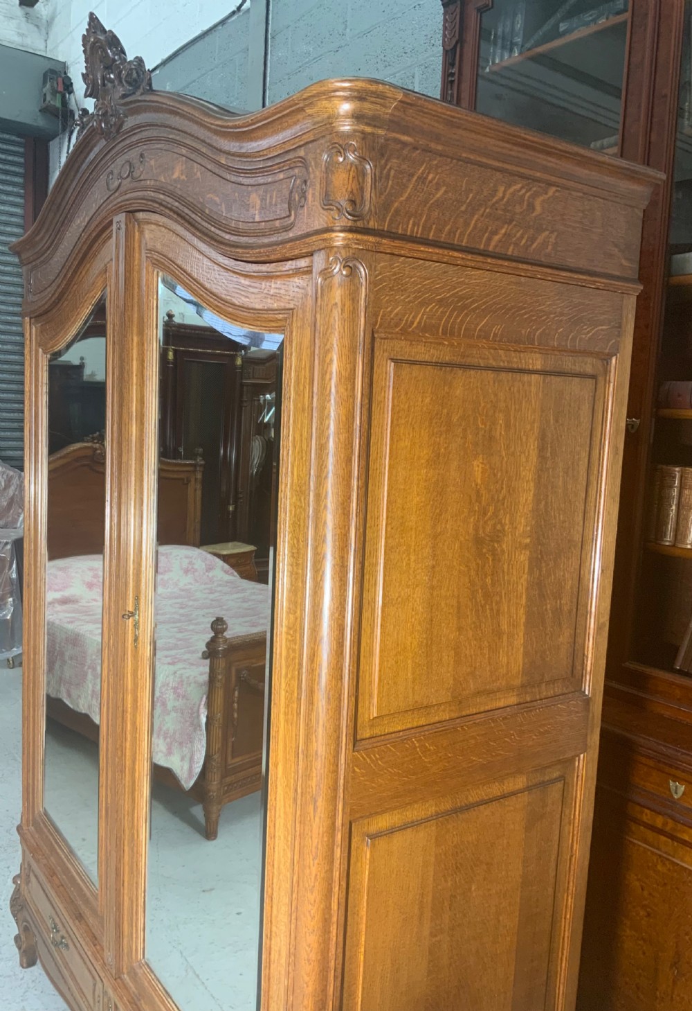 LARGE CARVED OAK FRENCH ARMOIRE  View VII