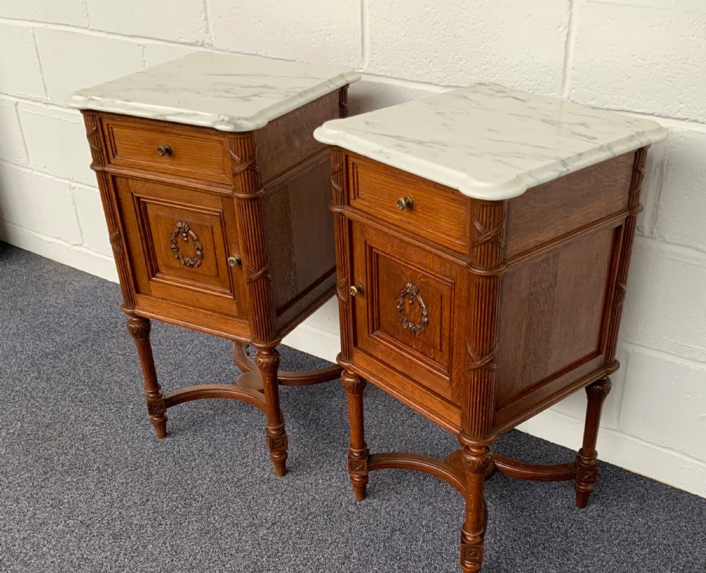 PAIR OF FRENCH OAK BEDSIDE CABINETS  View II