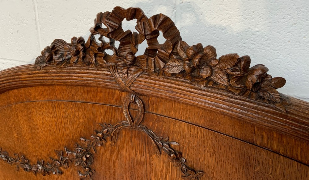 CARVED OAK FRENCH ART DECO KING SIZE BED View VI
