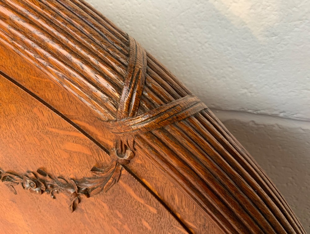 CARVED OAK FRENCH ART DECO KING SIZE BED View VII