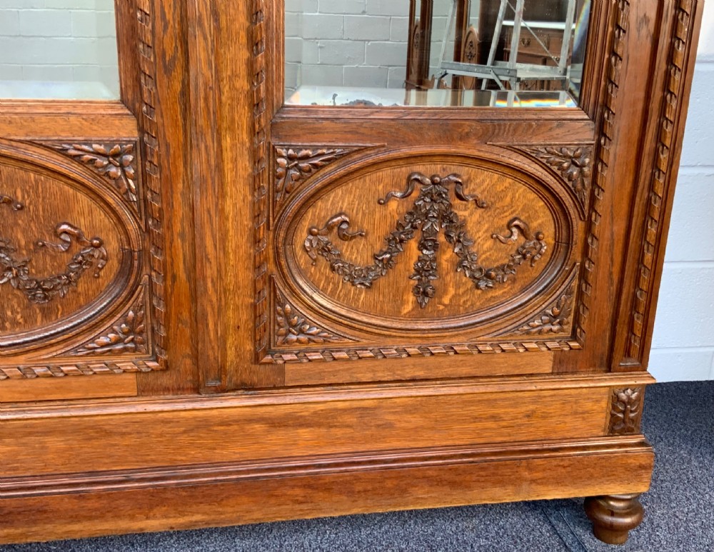 CARVED OAK FRENCH DOUBLE ARMOIRE  View IV