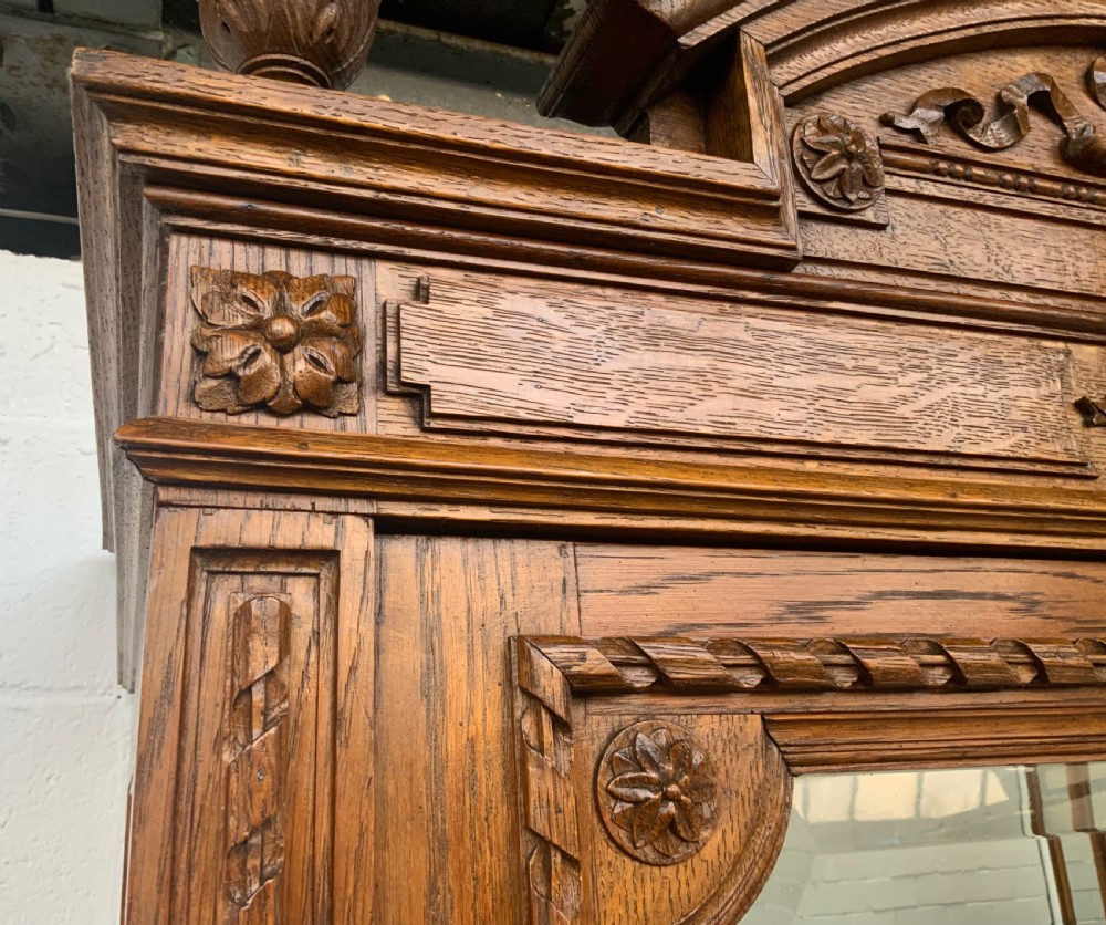 CARVED OAK FRENCH SINGLE ARMOIRE  View III