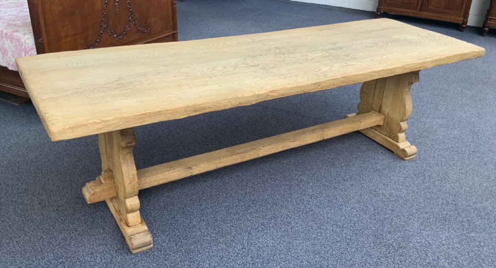 STUNNING FRENCH BLEACHED OAK FARMHOUSE DINING TABLE  View IX