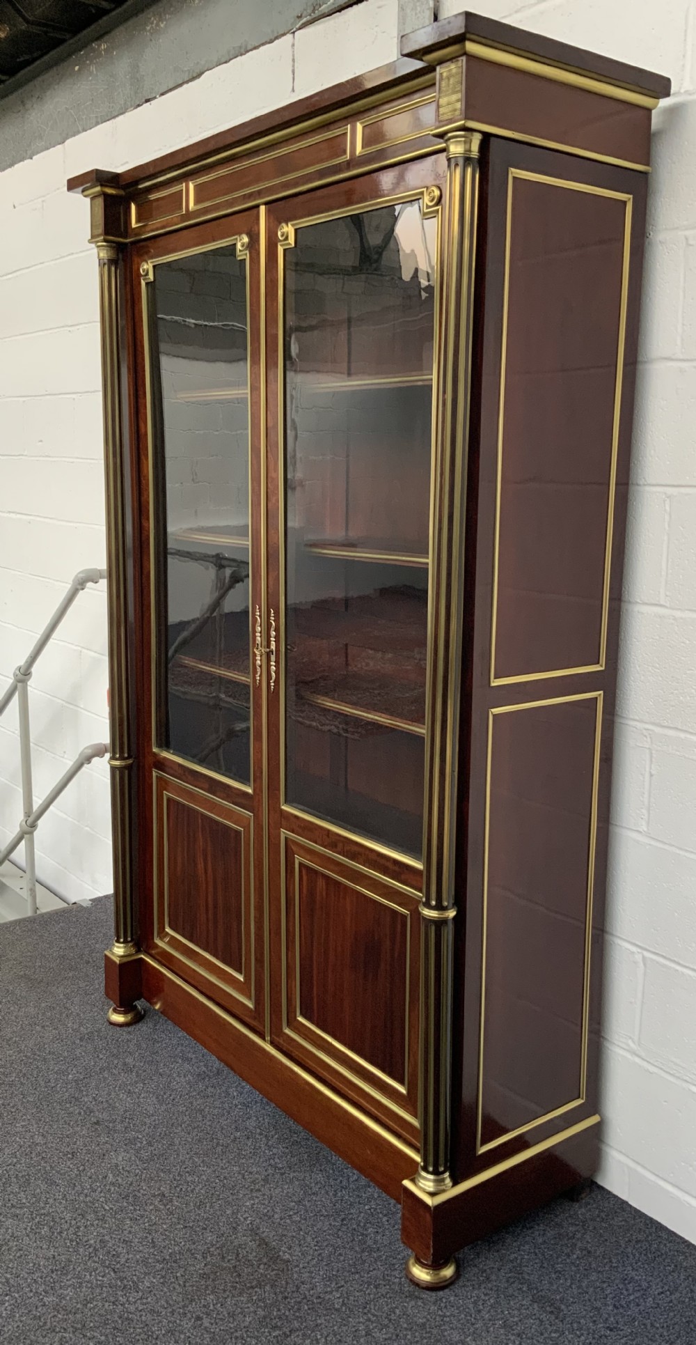 FRENCH MAHOGANY AND BRASS DIRECTOIRE BOOKCASE View III