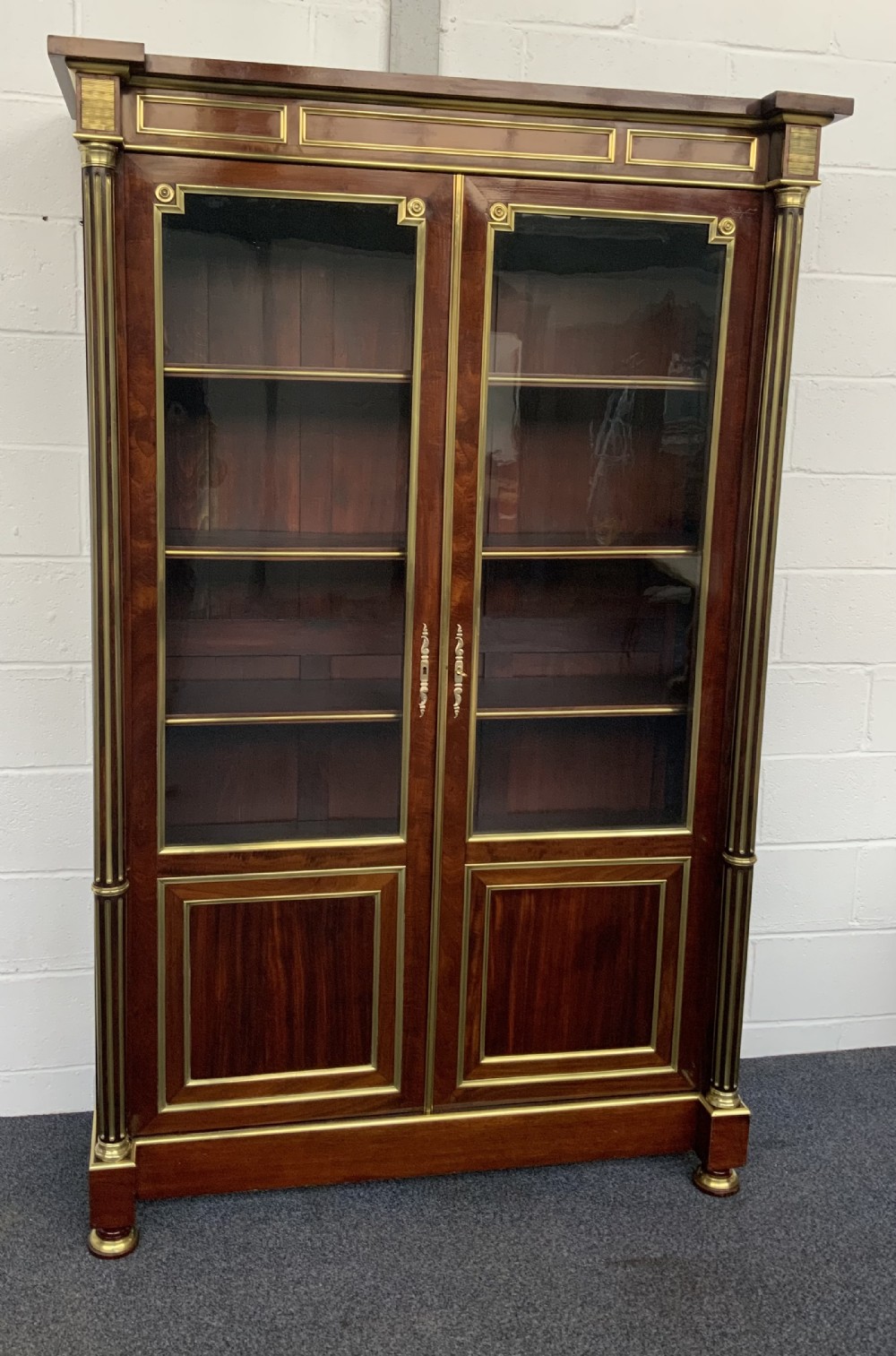 FRENCH MAHOGANY AND BRASS DIRECTOIRE BOOKCASE View II