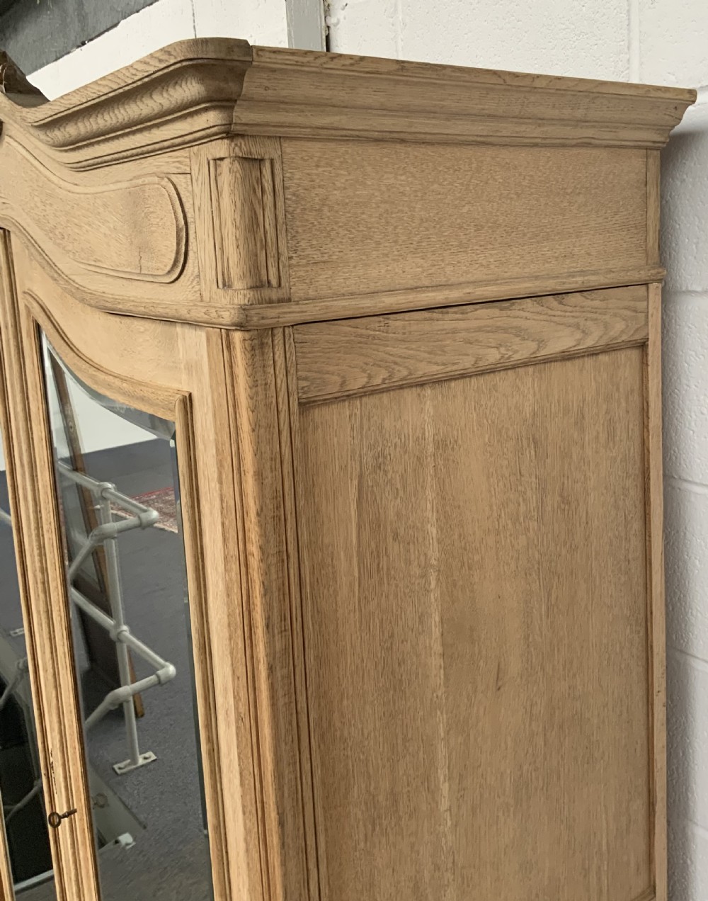 BLEACHED OAK FRENCH ARMOIRE  View II