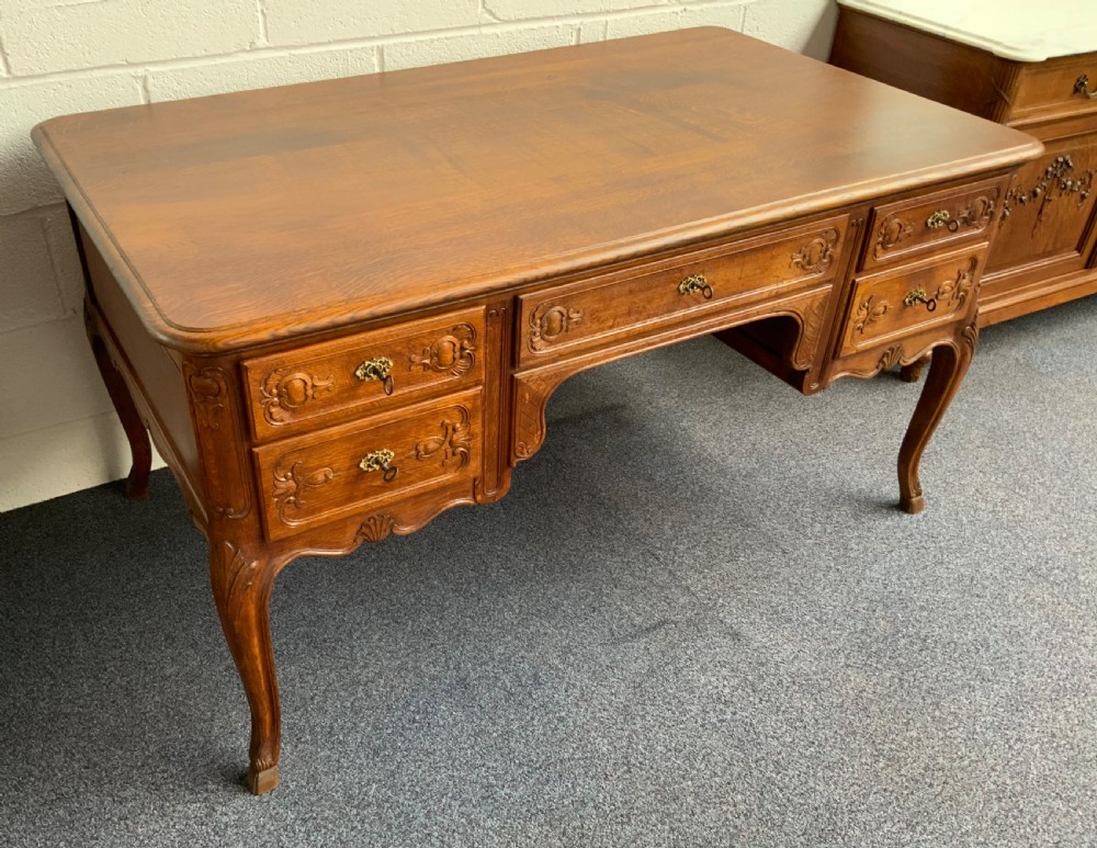 CARVED OAK FRENCH DESK