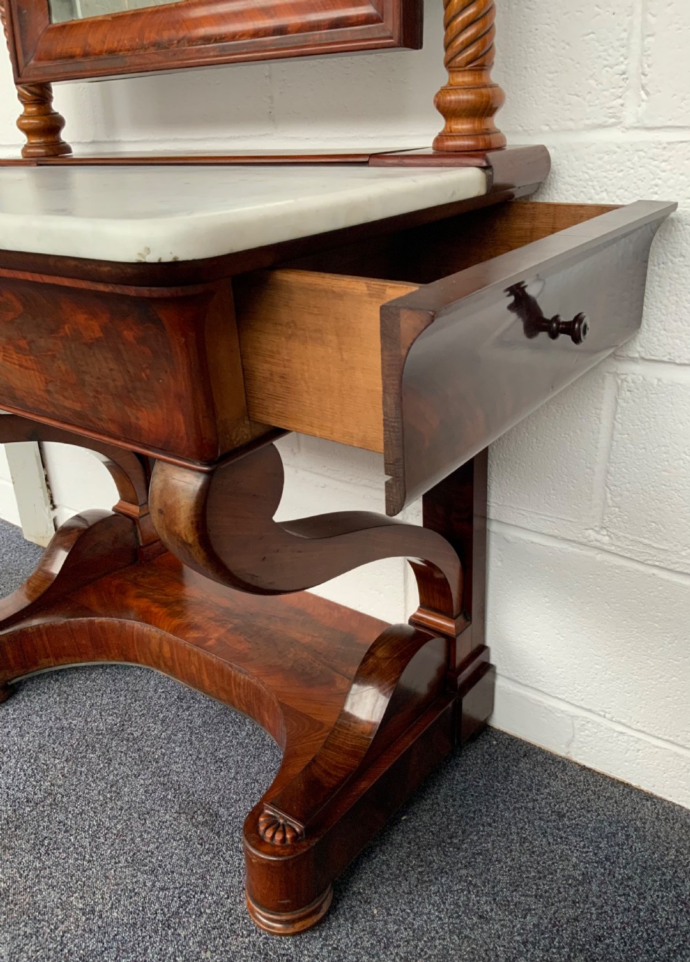 UNUSUAL FRENCH MAHOGANY CONSOLE View VI