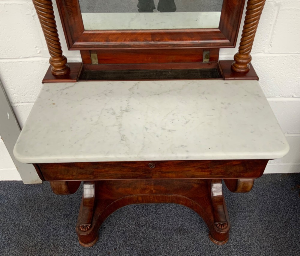 UNUSUAL FRENCH MAHOGANY CONSOLE View IX