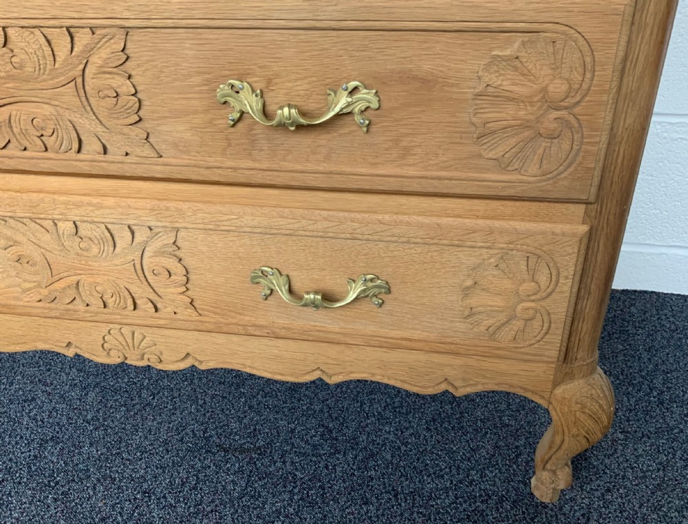 CARVED OAK FRENCH BLEACHED CHEST OF DRAWERS View III