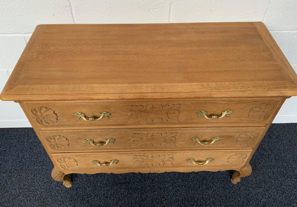 CARVED OAK FRENCH BLEACHED CHEST OF DRAWERS View IV