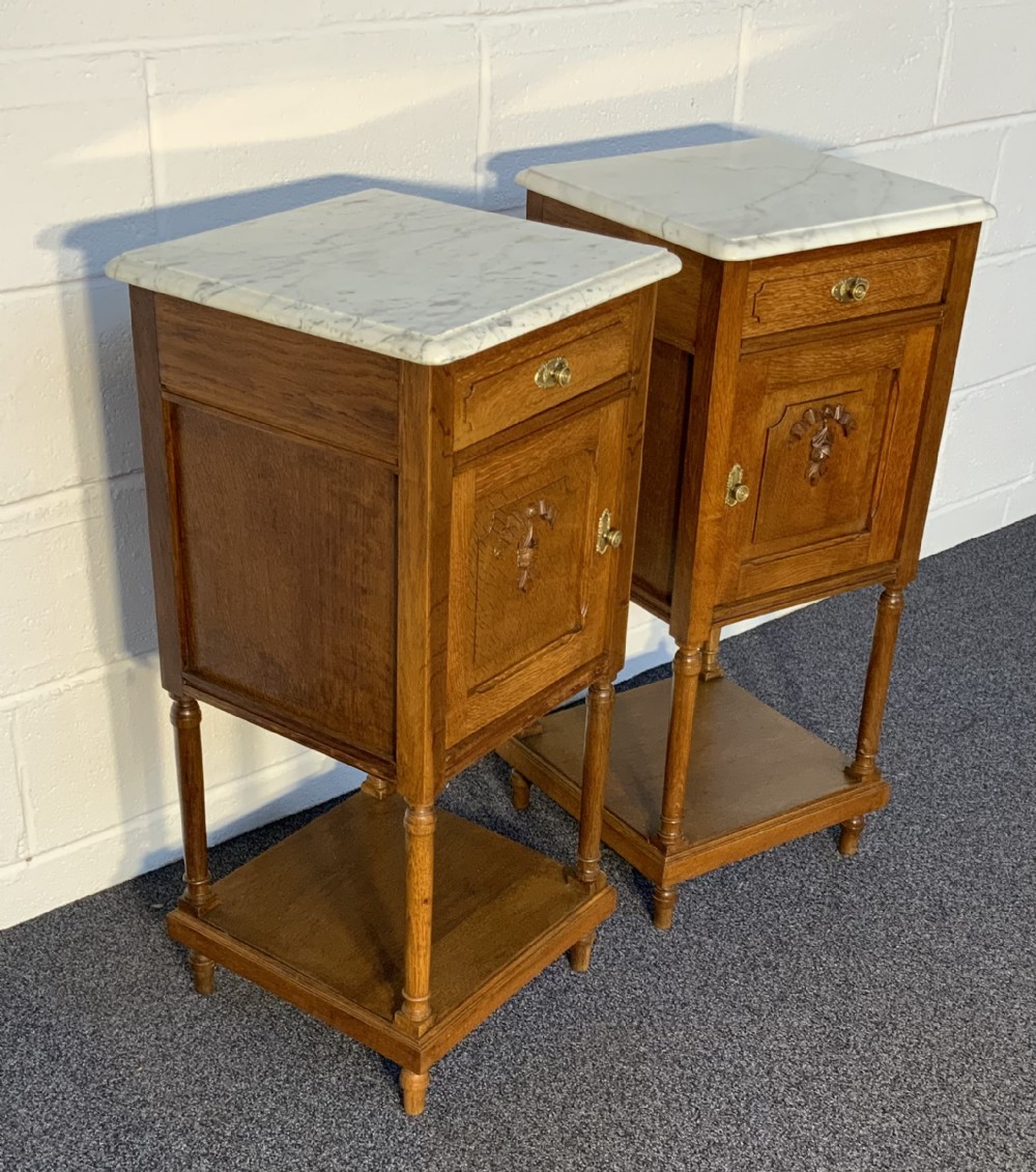 PAIR OF FRENCH OAK BEDSIDE CABINETS  View II