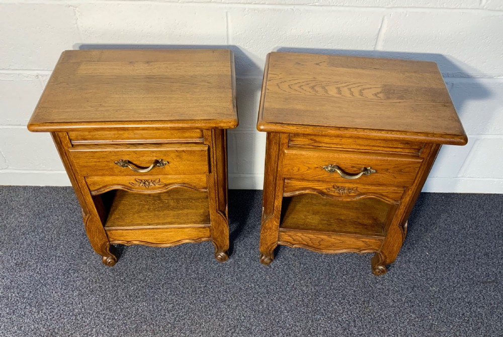 PAIR OF FRENCH OAK BEDSIDE CABINETS  View II