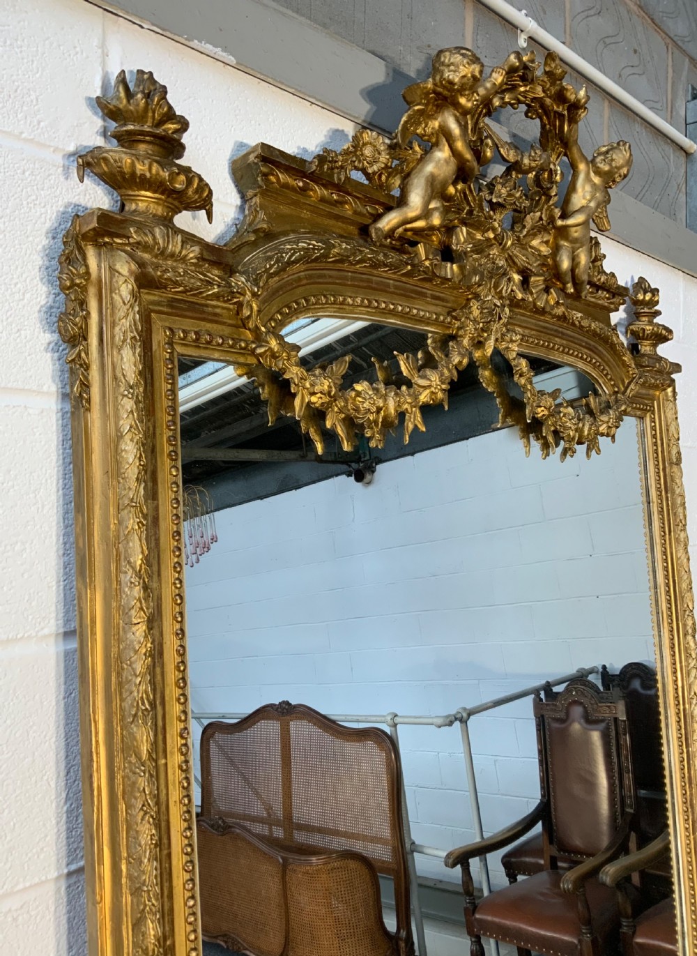 IMPRESSIVE LARGE 2.4 METER  FRENCH GILTWOOD MIRROR  View VI