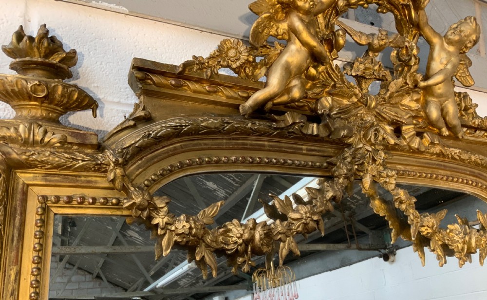 IMPRESSIVE LARGE 2.4 METER  FRENCH GILTWOOD MIRROR  View XII