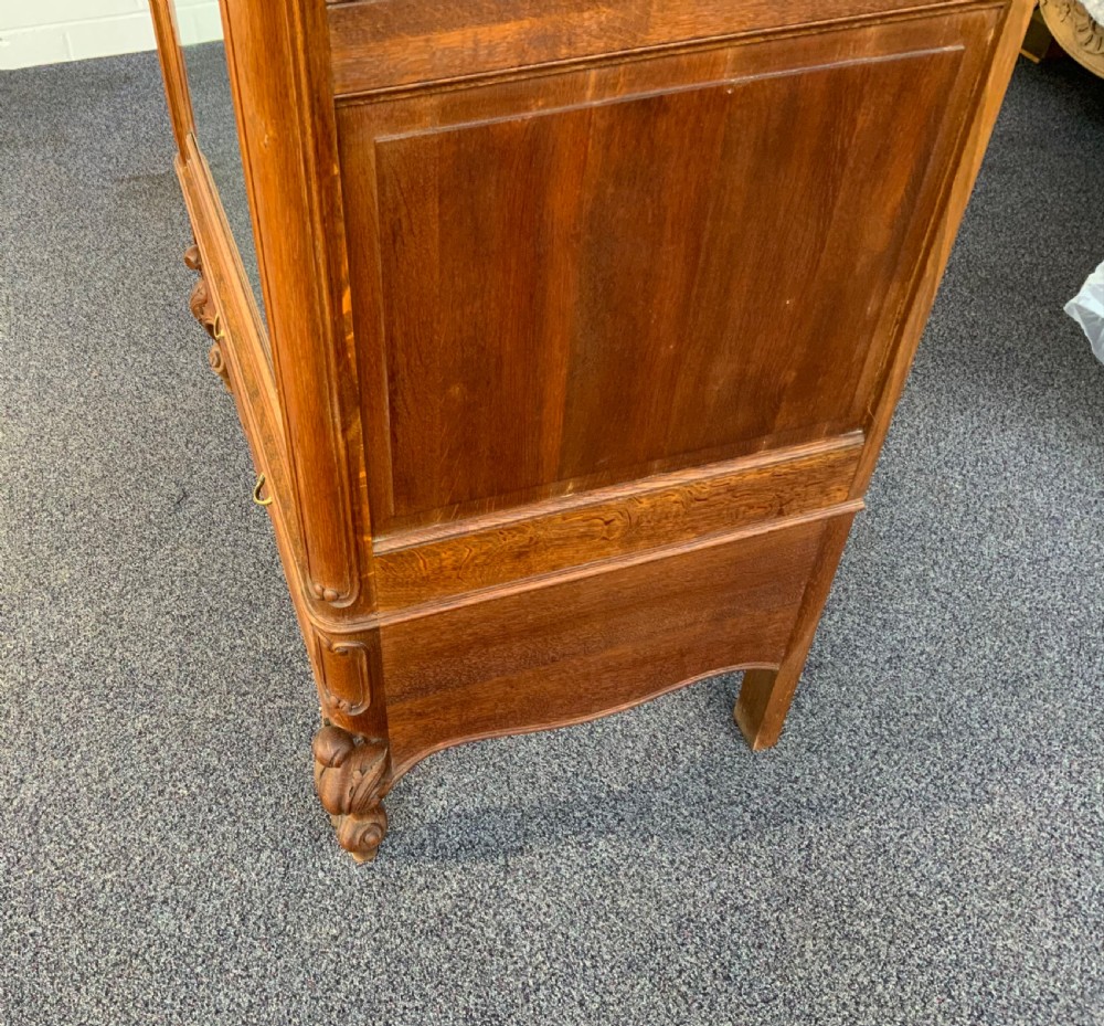 CARVED OAK SINGLE FRENCH ARMOIRE  View V