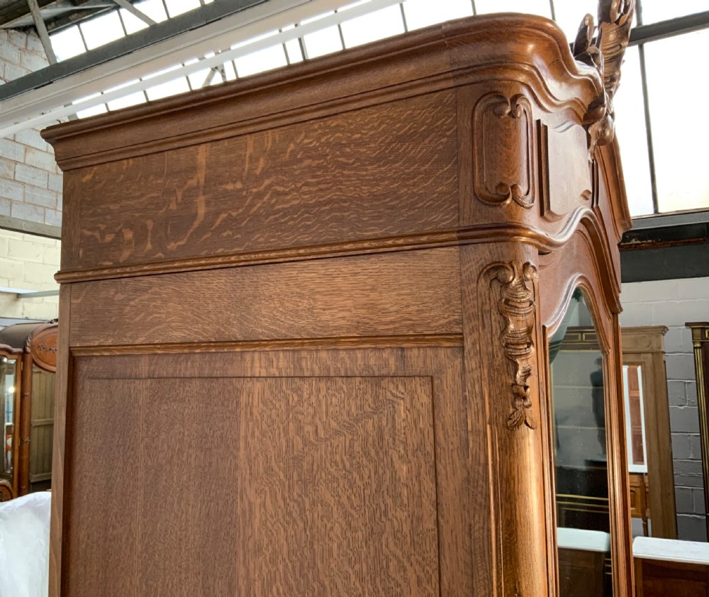 CARVED OAK SINGLE FRENCH ARMOIRE  View VI